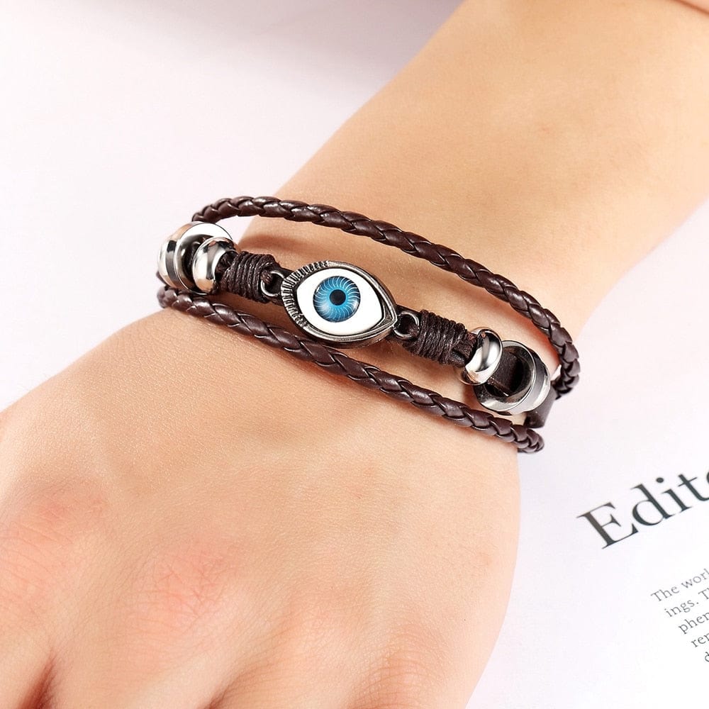 Greek Evil Eye Evil Eye Leather Bracelet