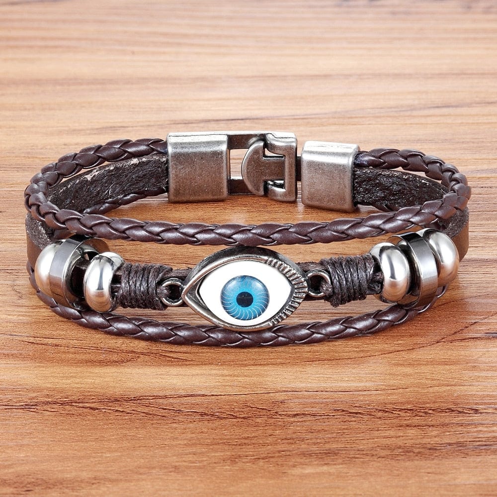 Greek Evil Eye Evil Eye Leather Bracelet