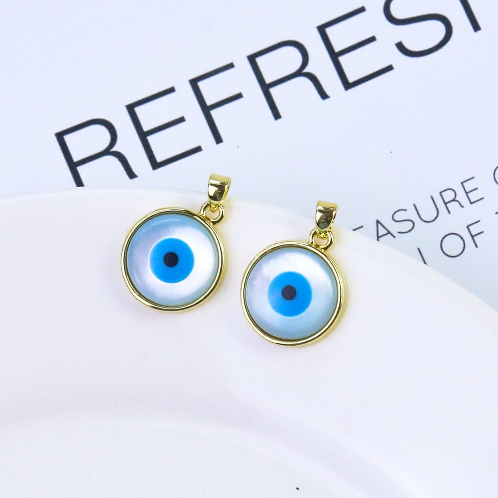 Greek Evil Eye Evil Eye Metal Edge Pendants