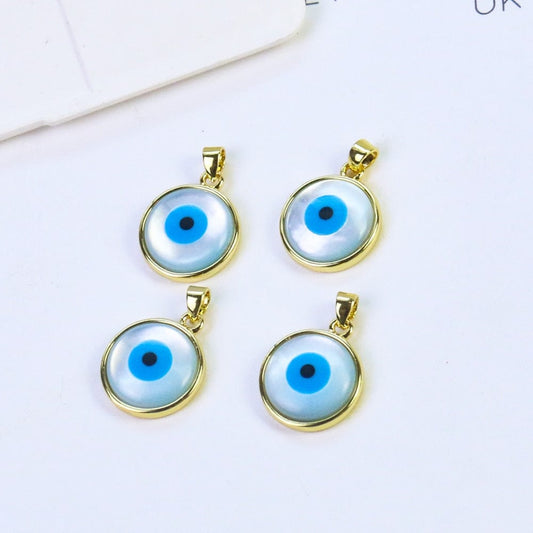 Greek Evil Eye Evil Eye Metal Edge Pendants