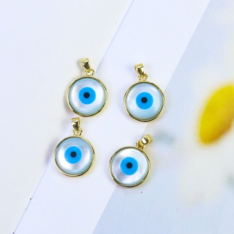 Greek Evil Eye Evil Eye Metal Edge Pendants