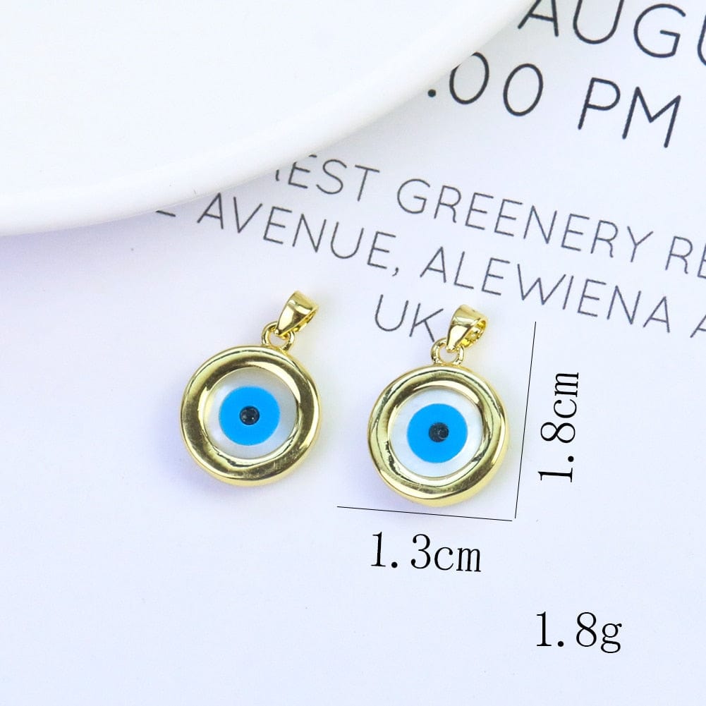 Greek Evil Eye Evil Eye Metal Edge Pendants