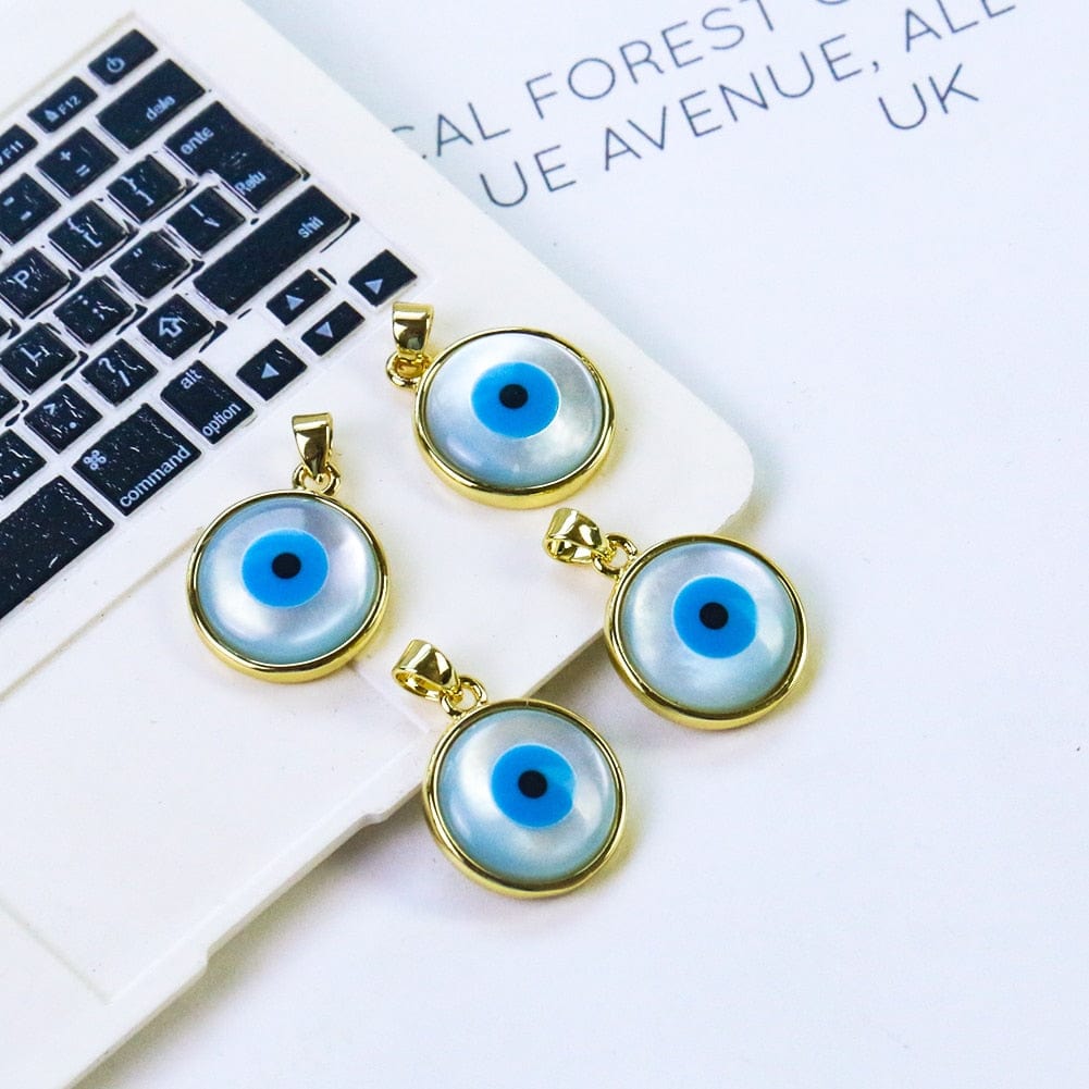 Greek Evil Eye Evil Eye Metal Edge Pendants