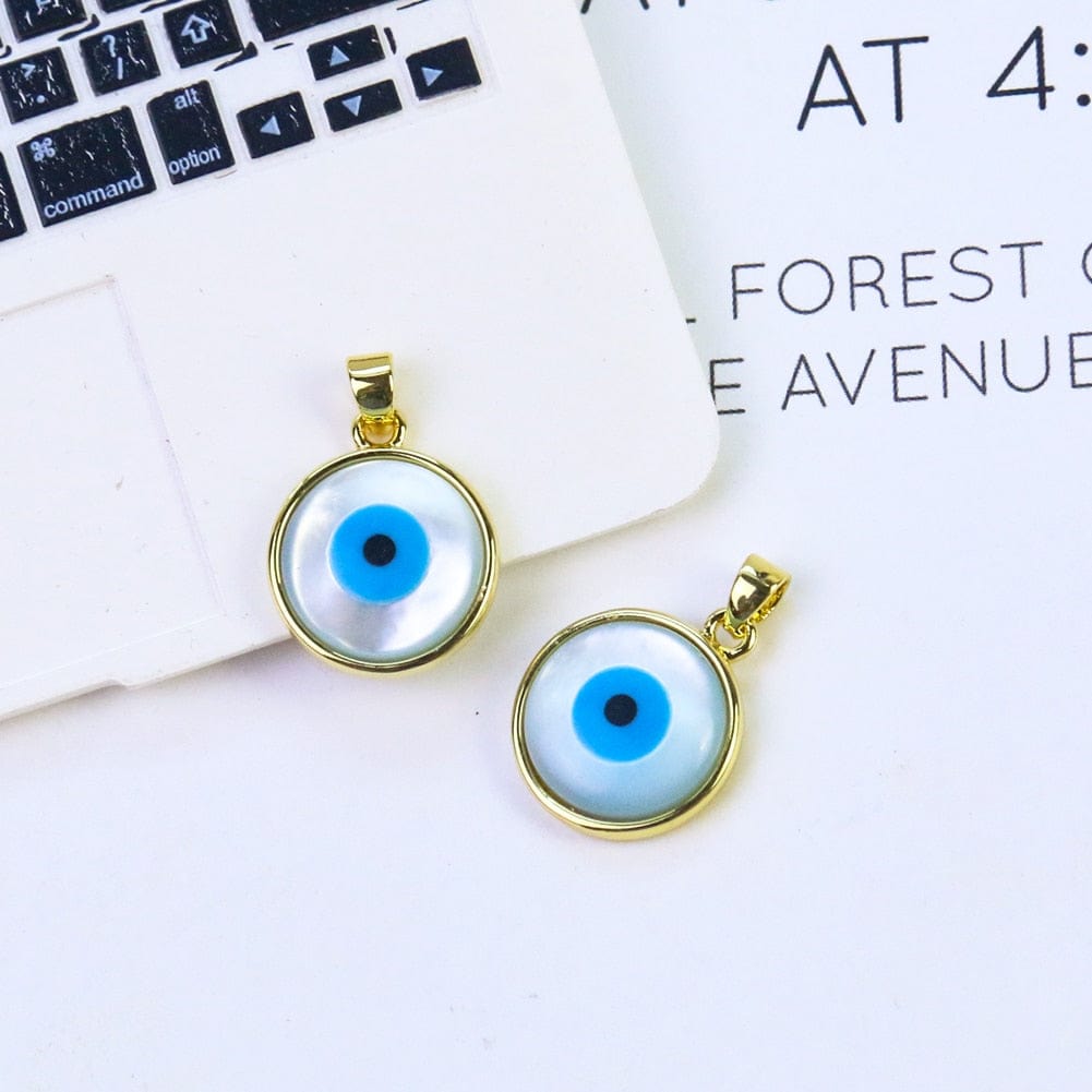 Greek Evil Eye Evil Eye Metal Edge Pendants