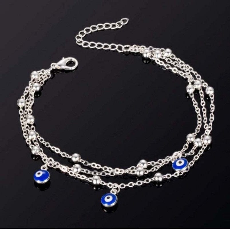 Greek Evil Eye Evil Eye Multi-Layer Anklet