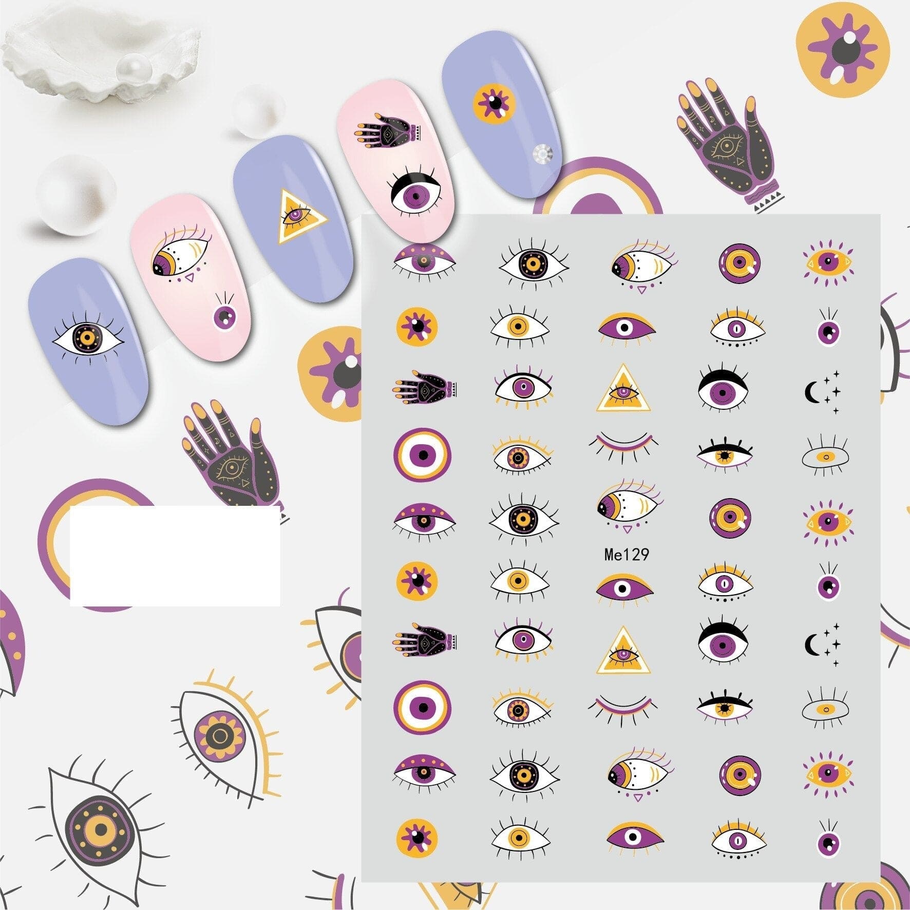 Greek Evil Eye Evil Eye Nail Art Sticker