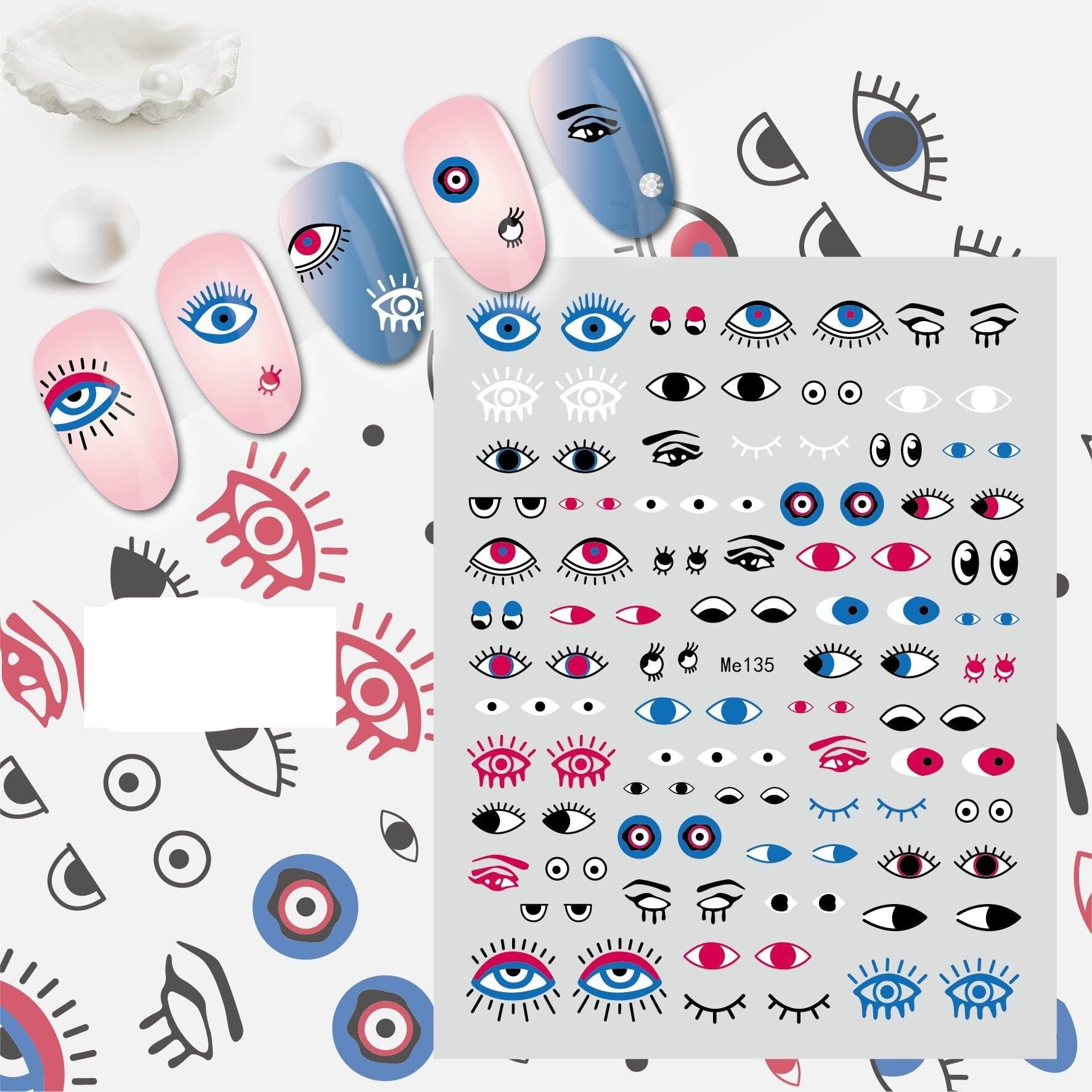 Greek Evil Eye Evil Eye Nail Art Sticker