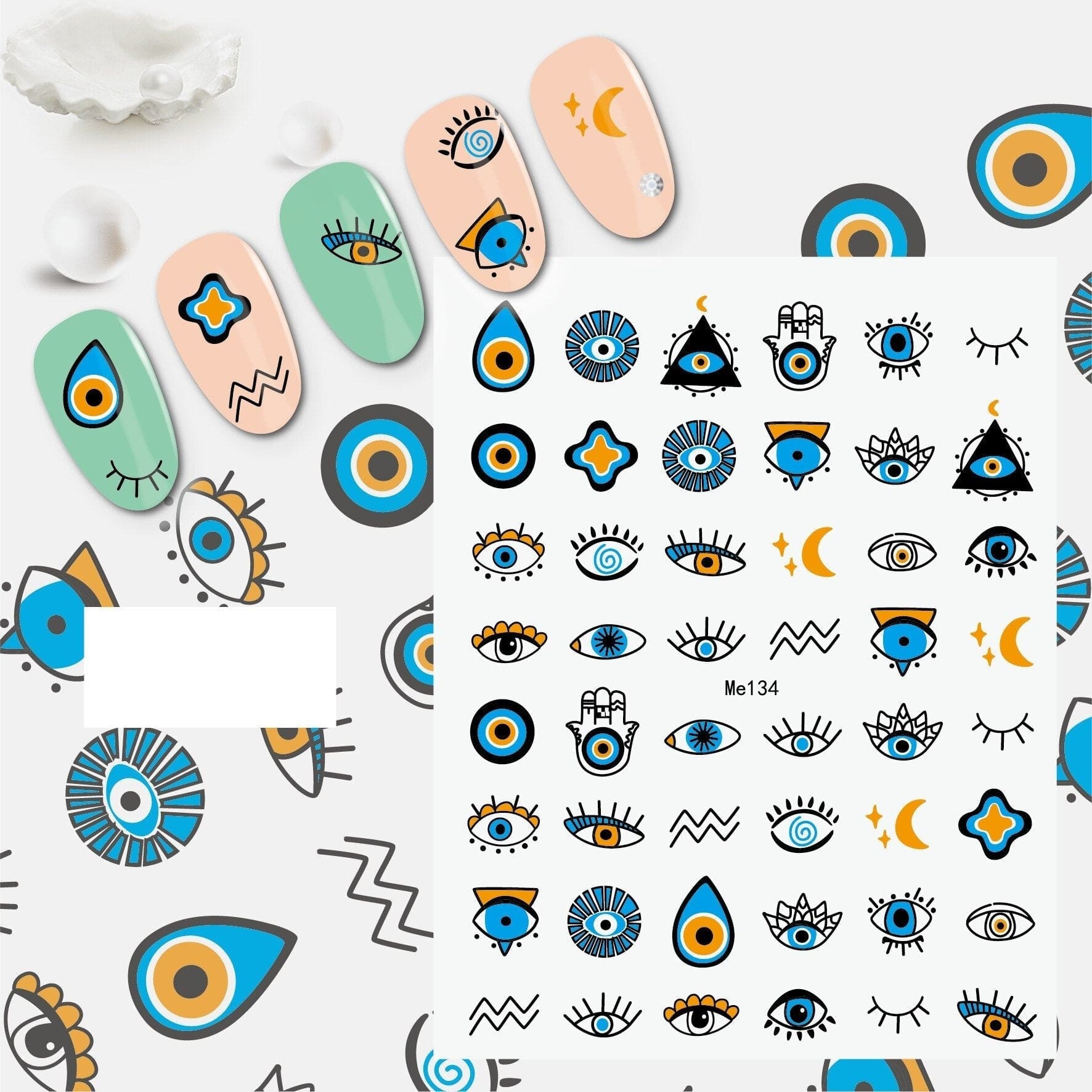 Greek Evil Eye Evil Eye Nail Art Sticker