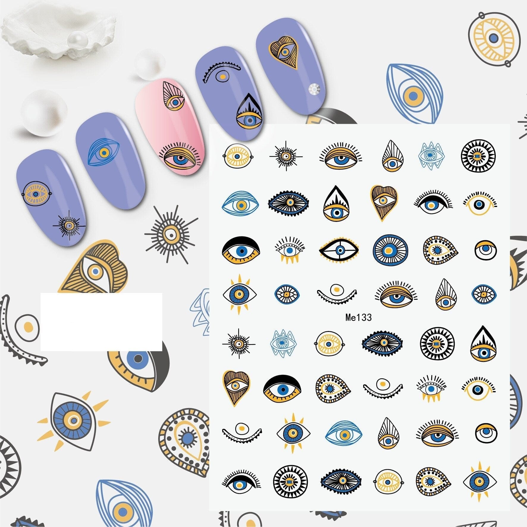 Greek Evil Eye Evil Eye Nail Art Sticker