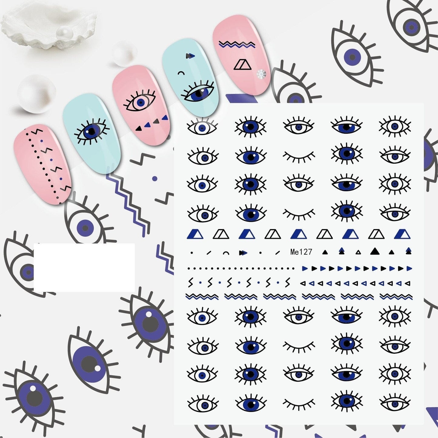 Greek Evil Eye Evil Eye Nail Art Sticker