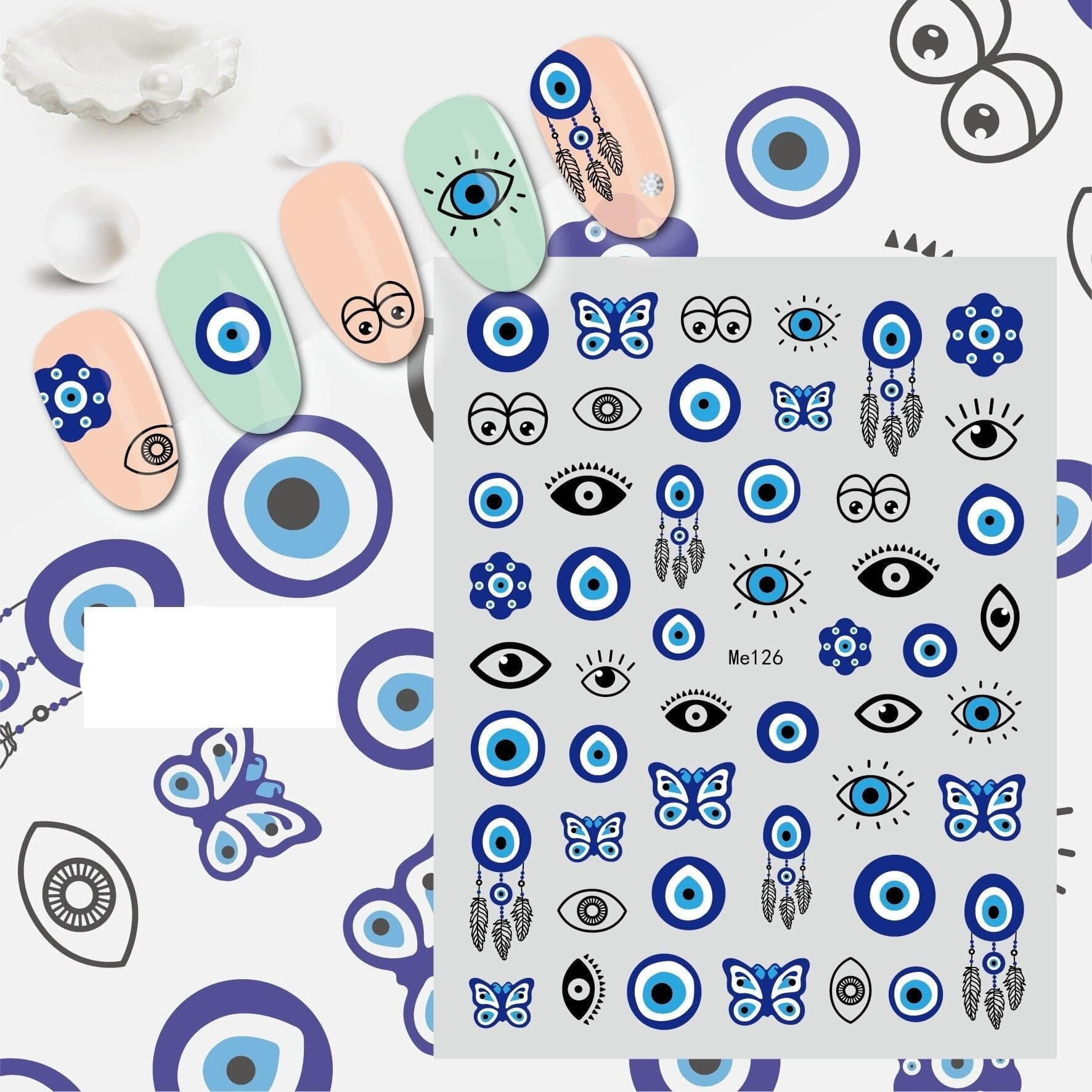 Greek Evil Eye Evil Eye Nail Art Sticker