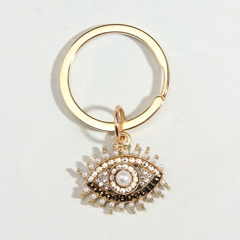 Greek Evil Eye Evil Eye Pretty Design Golden Keychain