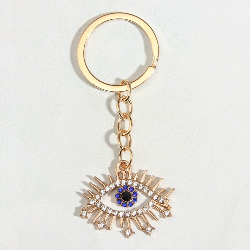 Greek Evil Eye Evil Eye Pretty Design Golden Keychain