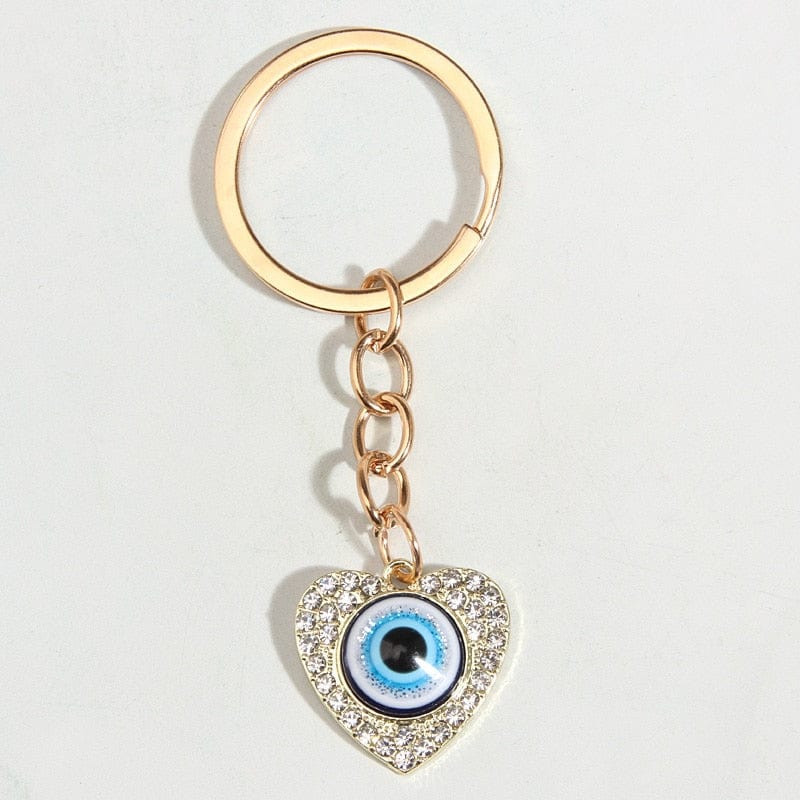 Greek Evil Eye Evil Eye Pretty Design Golden Keychain