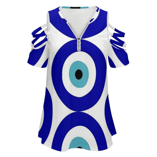 Greek Evil Eye Evil Eye Printed Tops & Shirts