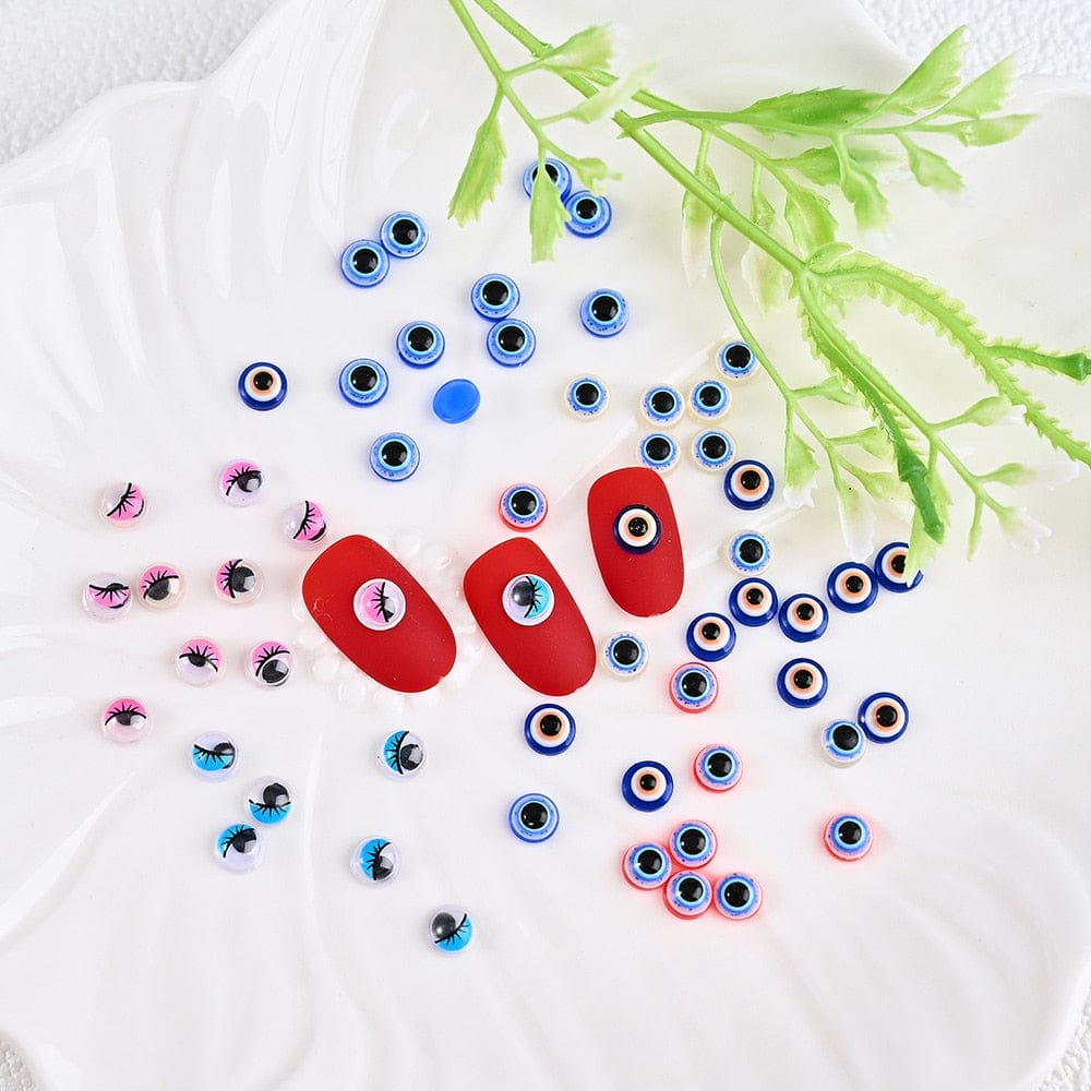 Greek Evil Eye Evil Eye Rhinestones Nail Beads