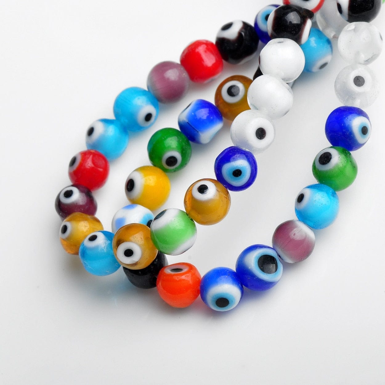 Greek Evil Eye Evil Eye Rounded Beads 50pcs