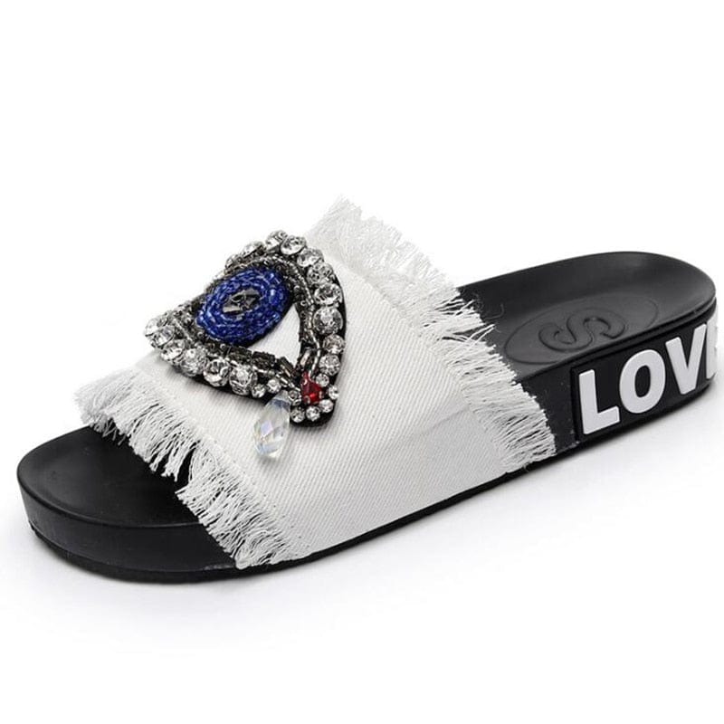 Greek Evil Eye Evil Eye Sandal with Rhinestones