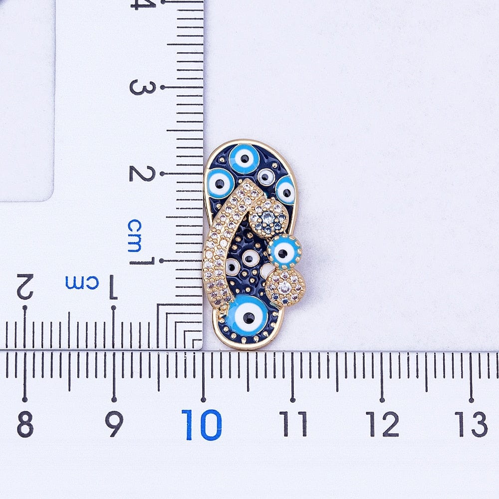 Greek Evil Eye Evil Eye Slipper Pendant Necklace