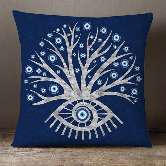 Greek Evil Eye Evil Eye Tree Pillow