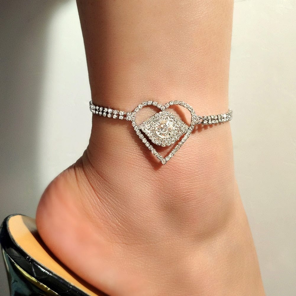 Greek Evil Eye Evil Eye White Zircon  Anklet