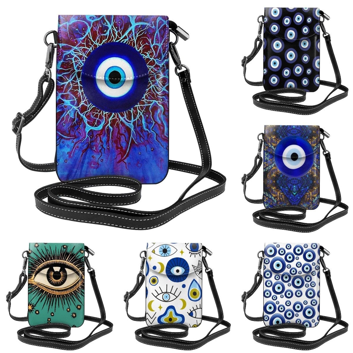 Greek Evil Eye Evil Eye Women Leather Purse