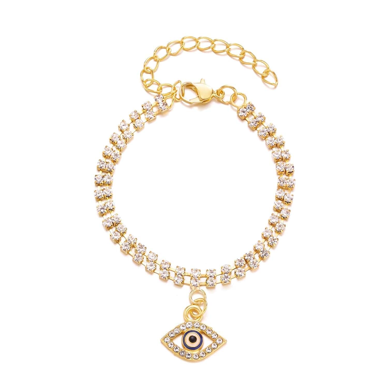 Greek Evil Eye Eye Evil Eye Golden Bracelet For Women