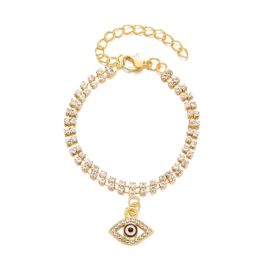 Greek Evil Eye Eye Evil Eye Golden Bracelet For Women