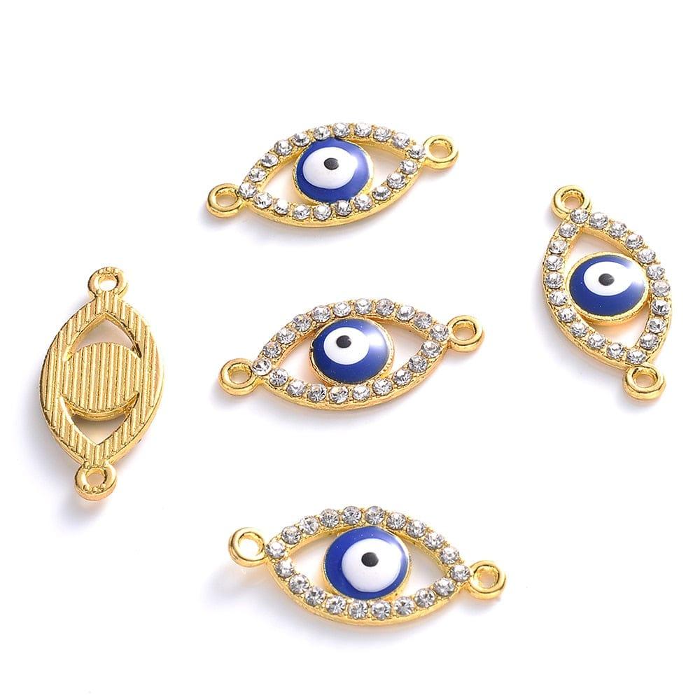 Greek Evil Eye Eye Evil Eye Golden Metal Beads