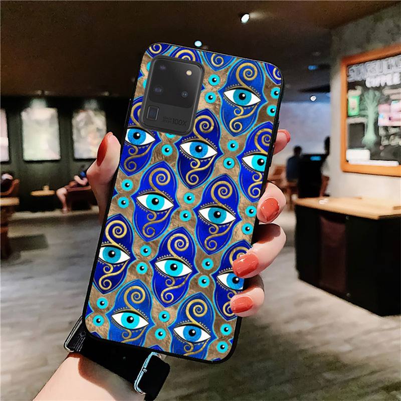 Greek Evil Eye Galaxy S10 plus / Brown & Blue /Eye Samsung Galaxy Evil Eye Phone Case