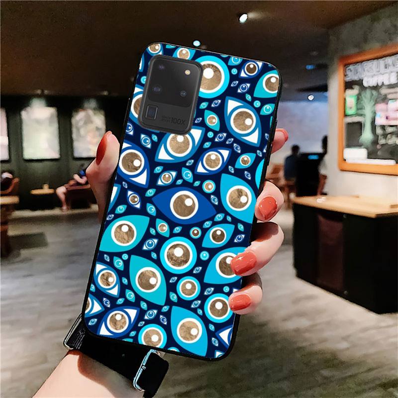 Greek Evil Eye Galaxy S10 plus / Brown /Eye Samsung Galaxy Evil Eye Phone Case