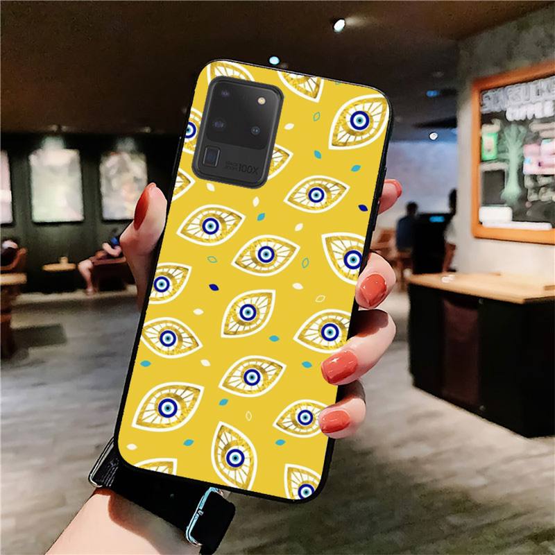 Greek Evil Eye Galaxy S10 plus / Yellow /Eye Samsung Galaxy Evil Eye Phone Case