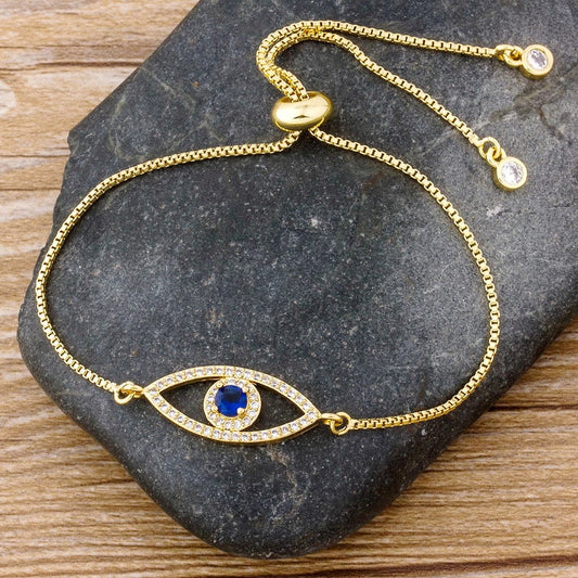 Greek Evil Eye Gold Classic Charm Evil Eye Bracelet