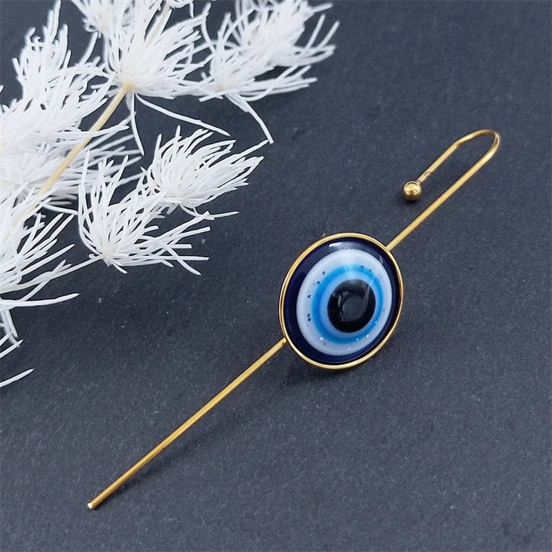 Greek Evil Eye Gold Evil Eye Gold Stud Earrings