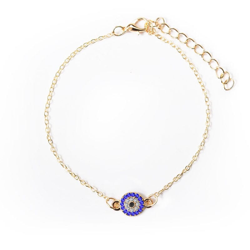 Greek Evil Eye Gold Evil Eye Thin Chain Anklet