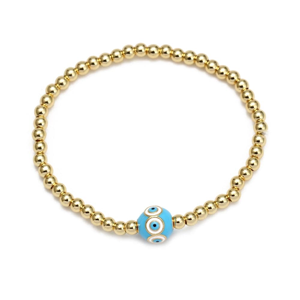 Greek Evil Eye Golden /1peice Evil Eye Golden Beaded Bracelet