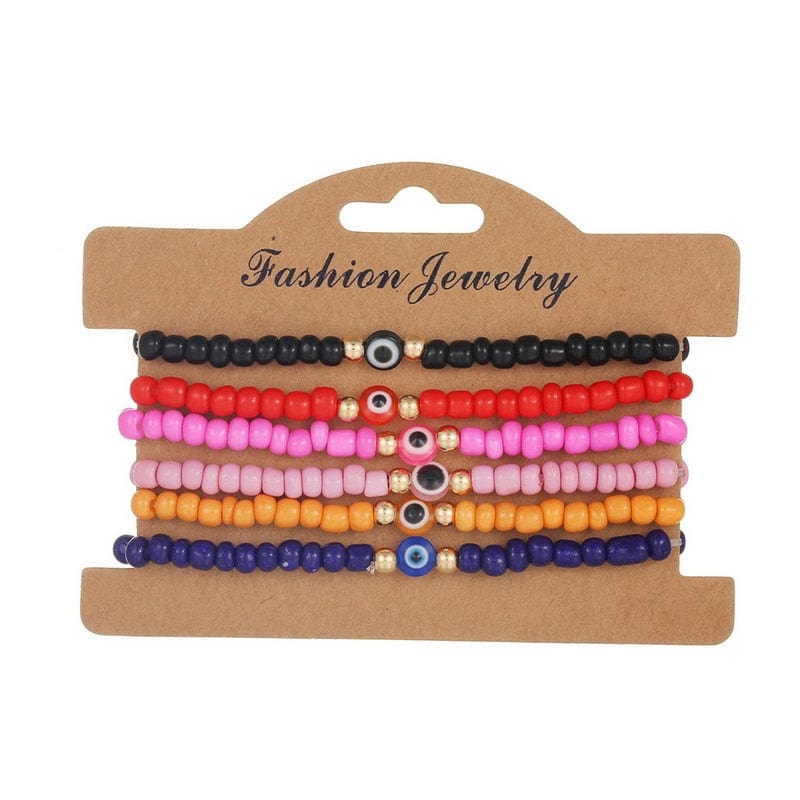 Greek Evil Eye Golden  / 6 Pieces 6Pcs/Set Evil Eye Friendship Bracelet