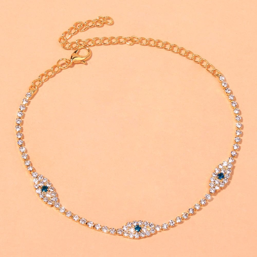 Greek Evil Eye Golden Evil Eye Anklet for Women