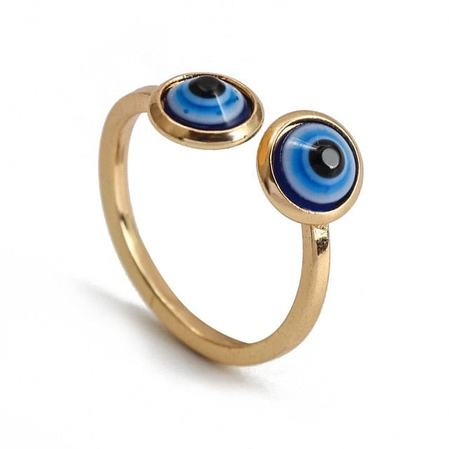 Greek Evil Eye Golden Evil Eye Stone Adjustable Golden Ring