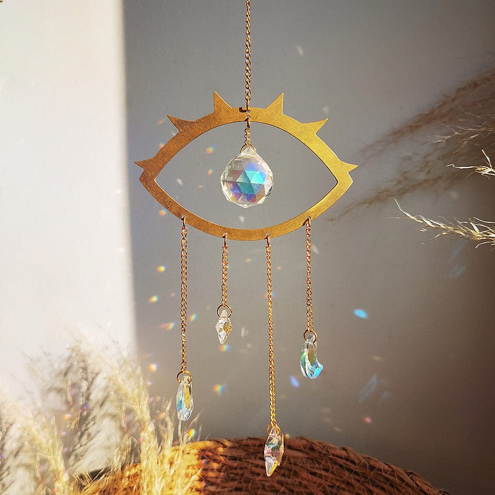 Greek Evil Eye Golden Rainbow Prism Evil Eye Home Decor