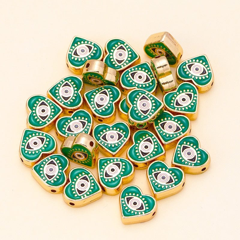 Greek Evil Eye Green Evil Eye Beads for Jewelry