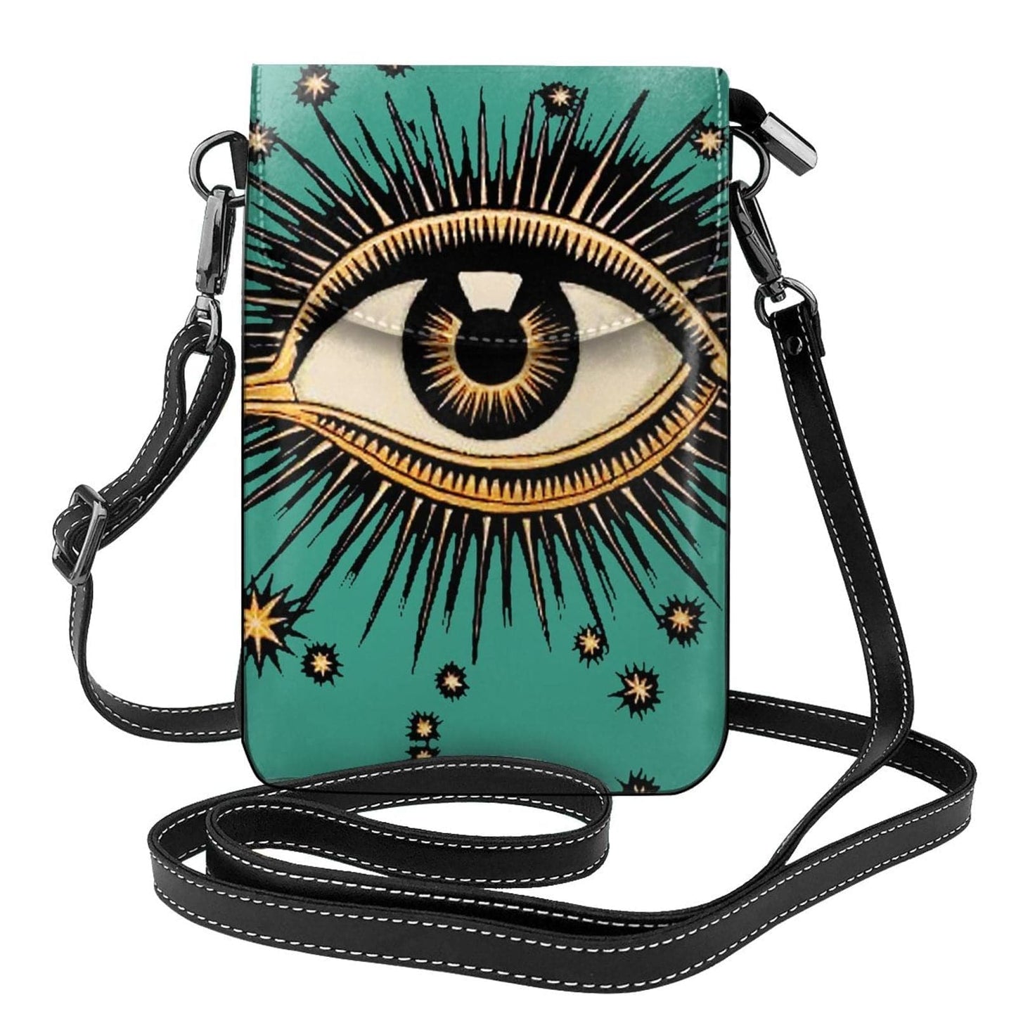 Greek Evil Eye Green Evil Eye Women Leather Purse