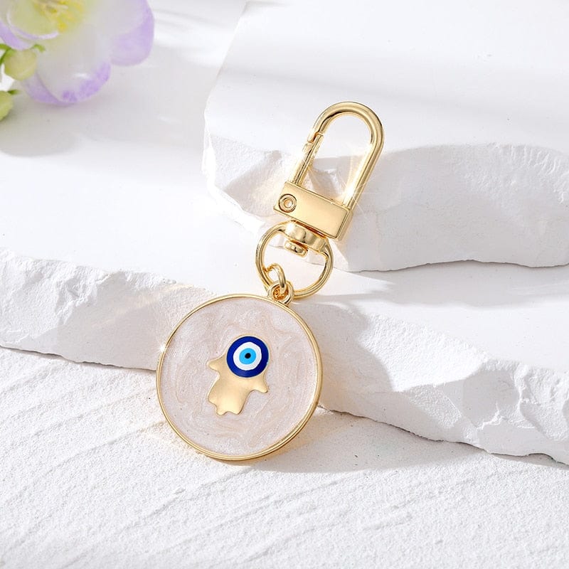 Greek Evil Eye Hamsa Hand / Golden Evil Eye Classic Design Keychains