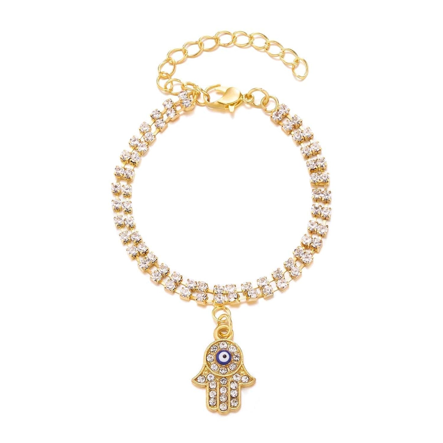 Greek Evil Eye Hand Evil Eye Golden Bracelet For Women