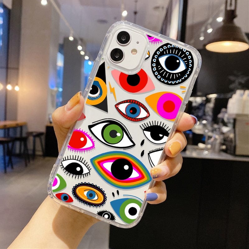 Greek Evil Eye IPhone 7 8 SE / Colorful-Eyes Soft Evil Eye iPhone Case For Ladies