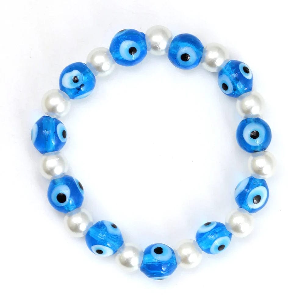 Greek Evil Eye light blue Evil Eye Beads Bracelet for Women