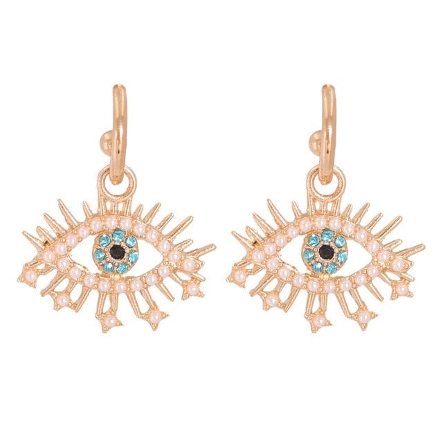 Greek Evil Eye light Pink Evil Eye Drop Earrings