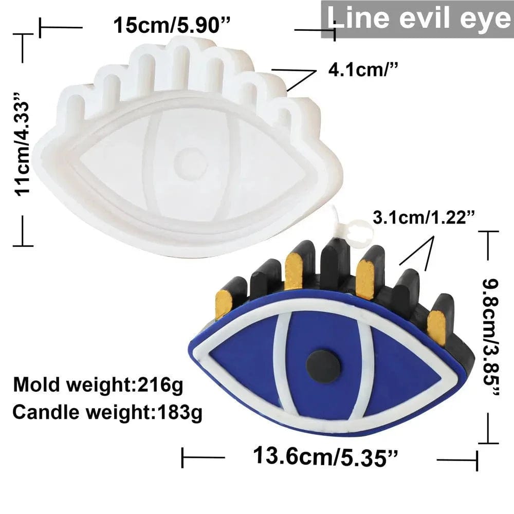 Greek Evil Eye line eye Blue Evil Eye Candle Silicone