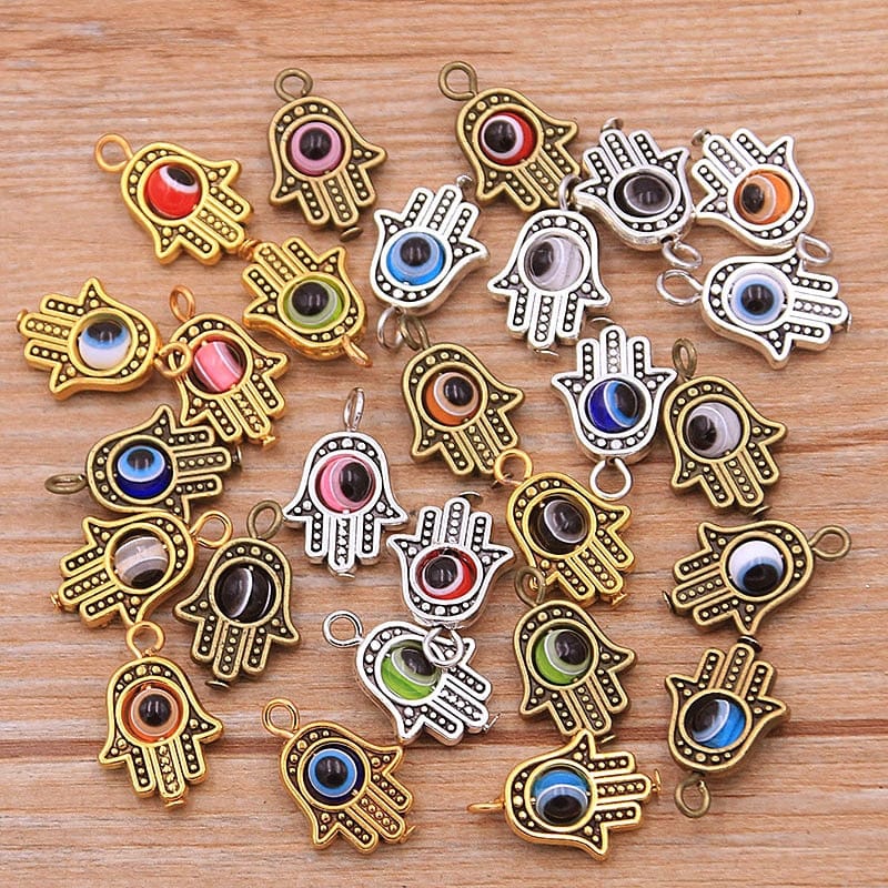 Greek Evil Eye Mix Evil Eye Hamsa Hand Charm Pendants