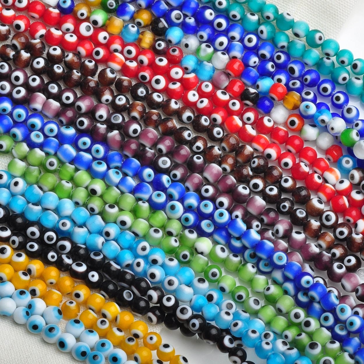 Greek Evil Eye Mixed Evil Eye Rounded Beads 50pcs